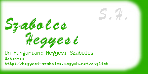 szabolcs hegyesi business card